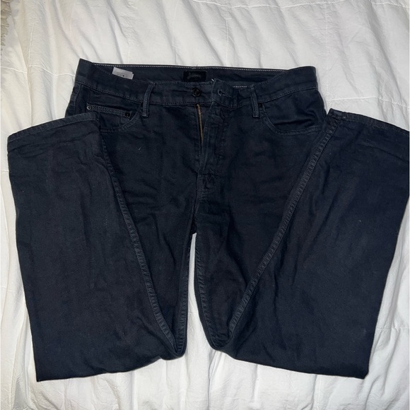 MOTHER The Dropout Black Boyfriend Jeans Size 27 Cropped Relaxed Fit - Picture 5 of 7